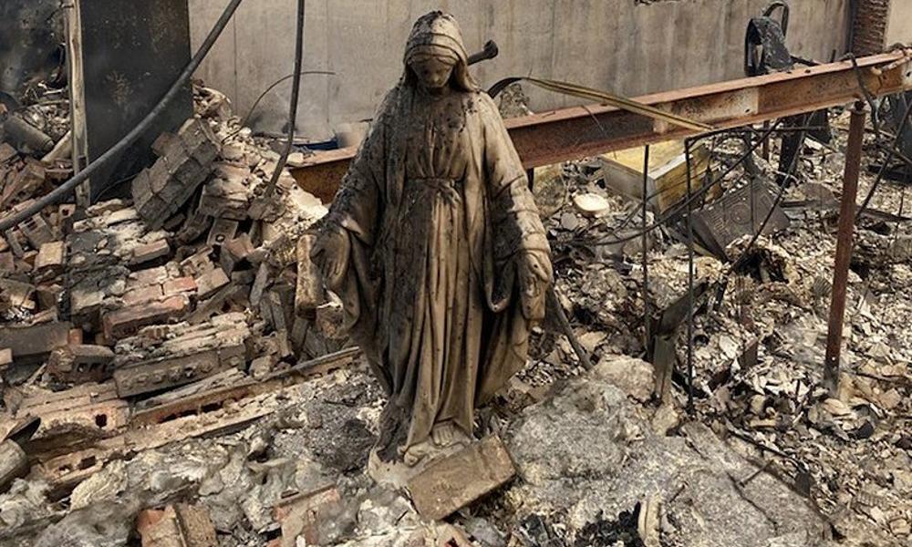 Colorado Family Finds Hope in Mary Statue Largely Untouched by Wildfire