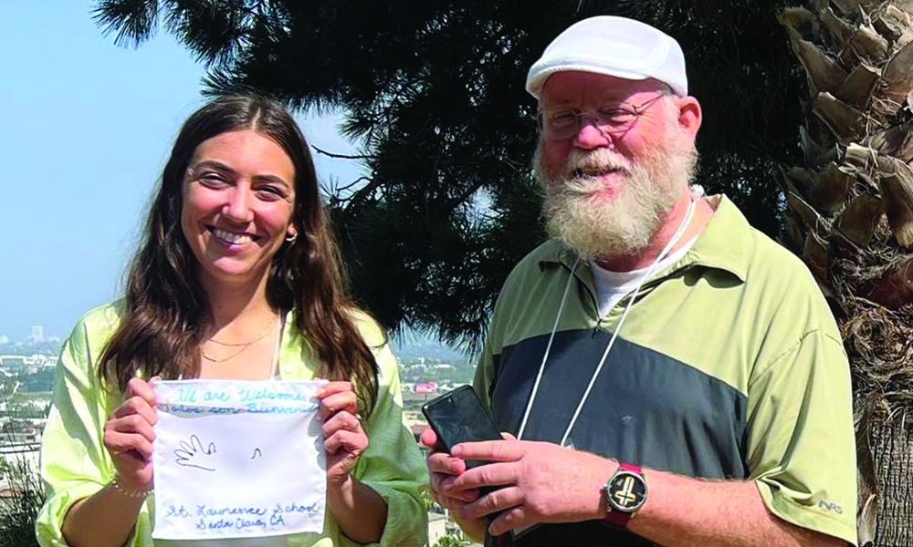 Christine Frea and Fr. Mark Arnzen