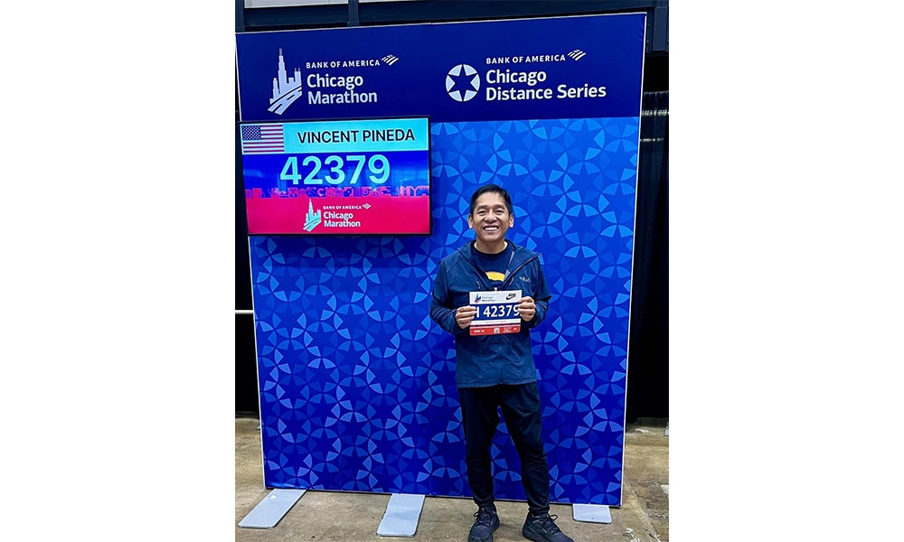Father Vincent in running number for Chicago Marathon