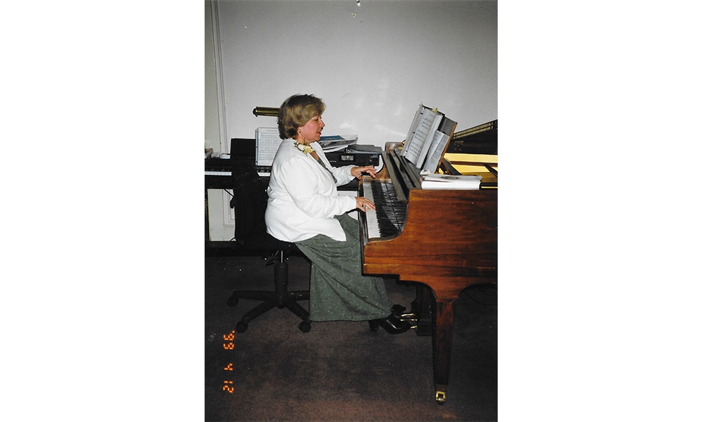 Joann Arnold at the piano